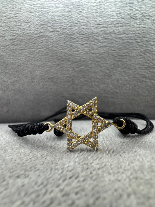 Pulsera tejida con estrella de David