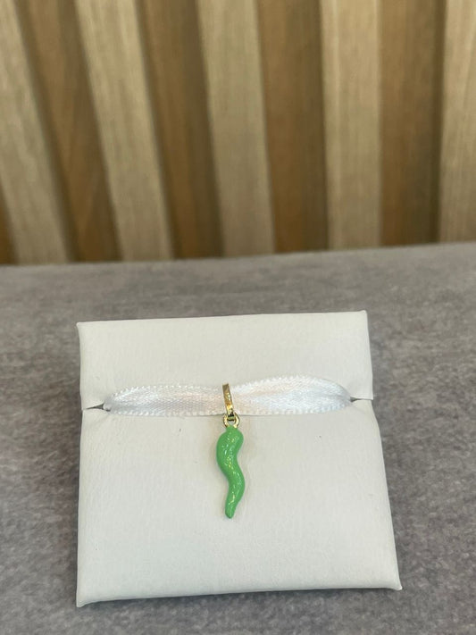 Dije Cornicello Verde oro 18k